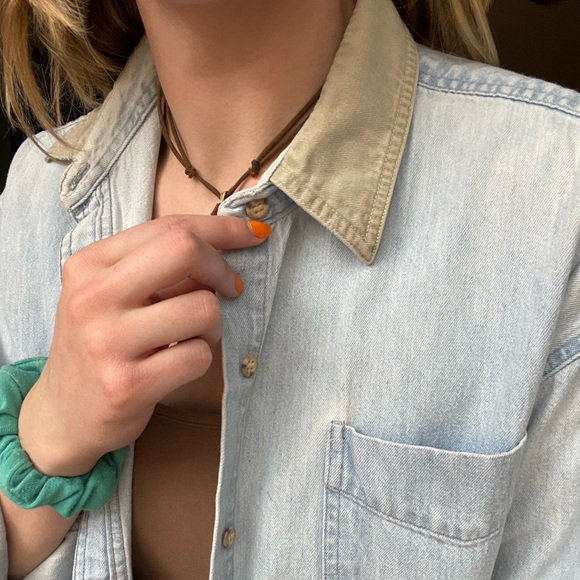 SOLD Light-Washed Woolrich Denim Button Up - Picture 2 of 3